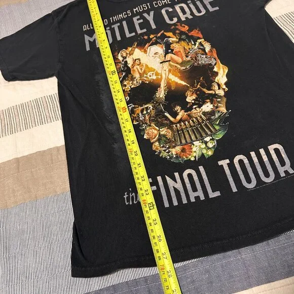 Mötley Crüe The Final Tour Short Sleeve Medium Black Cotton Graphic Band T Shirt - Picture 6 of 6